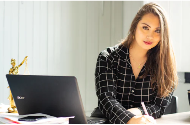 a business lawyer at work